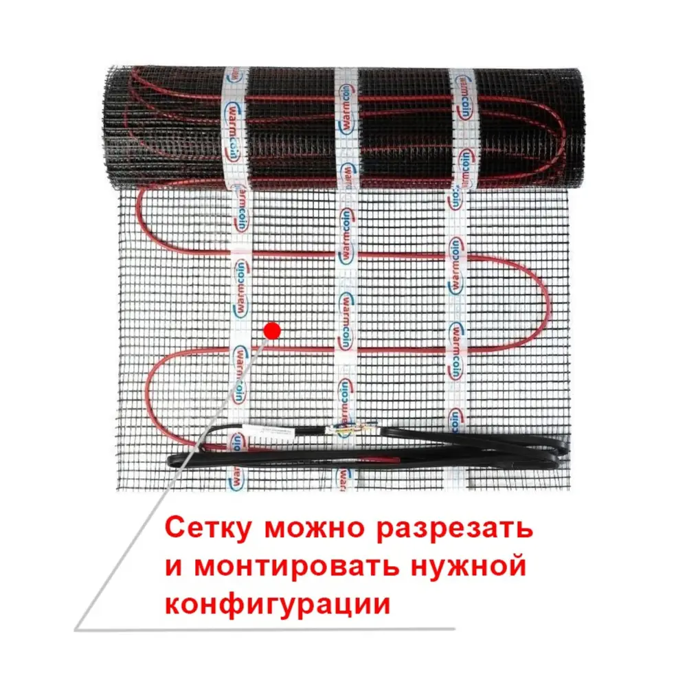 Фото 12 Нагревательный мат для теплого пола Warmcoin 15 м² 2250 Вт с механическим терморегулятором