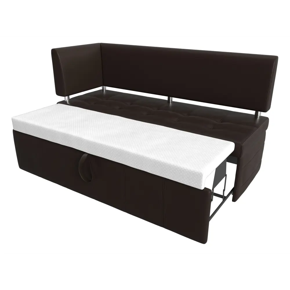 Фото 4 Диван кухонный прямой Стоун с углом левый Лига диванов 115951L 182x86x64 см экокожа цвет коричневый