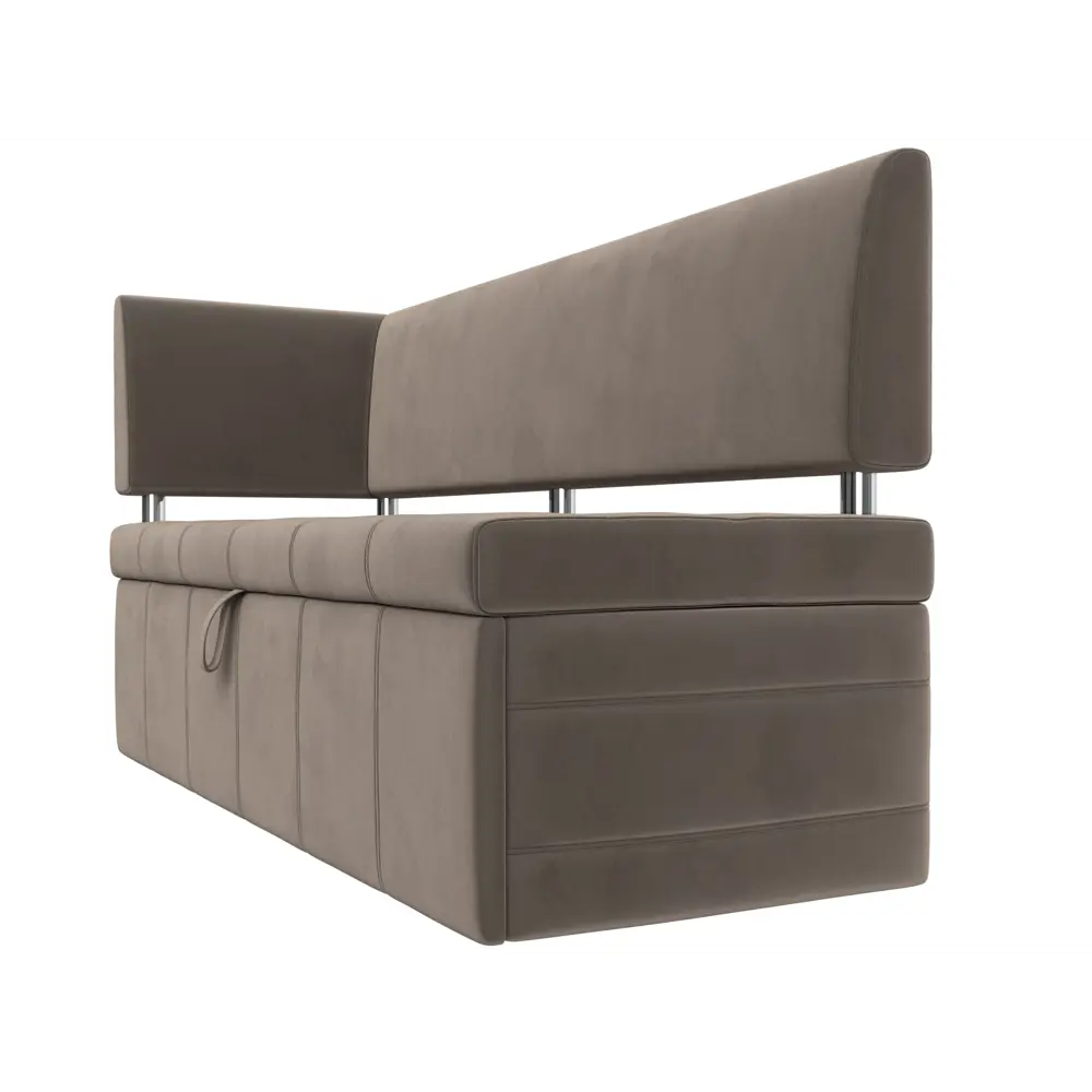 Фото 2 Диван кухонный прямой Стоун с углом левый Лига диванов 107269L 182x86x64 см велюр цвет коричневый