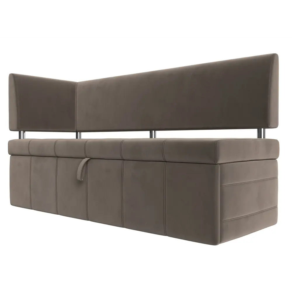 Фото 5 Диван кухонный прямой Стоун с углом левый Лига диванов 107269L 182x86x64 см велюр цвет коричневый