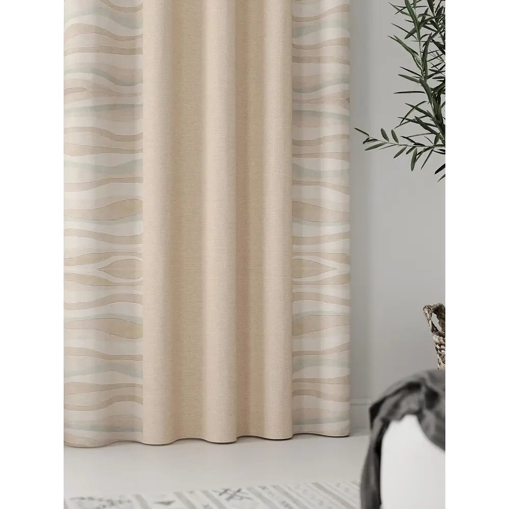 Фото 4 Комплект штор At home Базовая коллекция AT937158 на шторной ленте 280x150 см цвет бежевый Фото 4 Комплект штор At home Базовая коллекция AT937158 на шторной ленте 280x150 см цвет бежевый