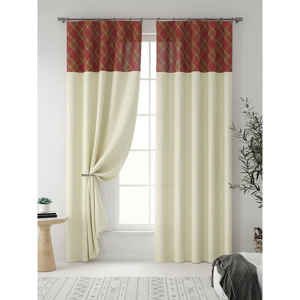 Фото 3 Комплект штор At home Базовая коллекция AT937151 на шторной ленте 280x150 см цвет бежевый Фото 3 Комплект штор At home Базовая коллекция AT937151 на шторной ленте 280x150 см цвет бежевый