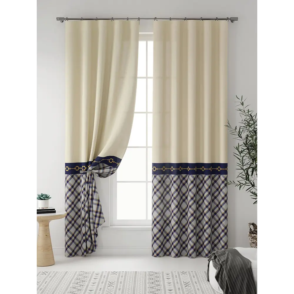 Фото 5 Комплект штор At home Базовая коллекция AT937146 на шторной ленте 280x150 см цвет бежевый Фото 5 Комплект штор At home Базовая коллекция AT937146 на шторной ленте 280x150 см цвет бежевый