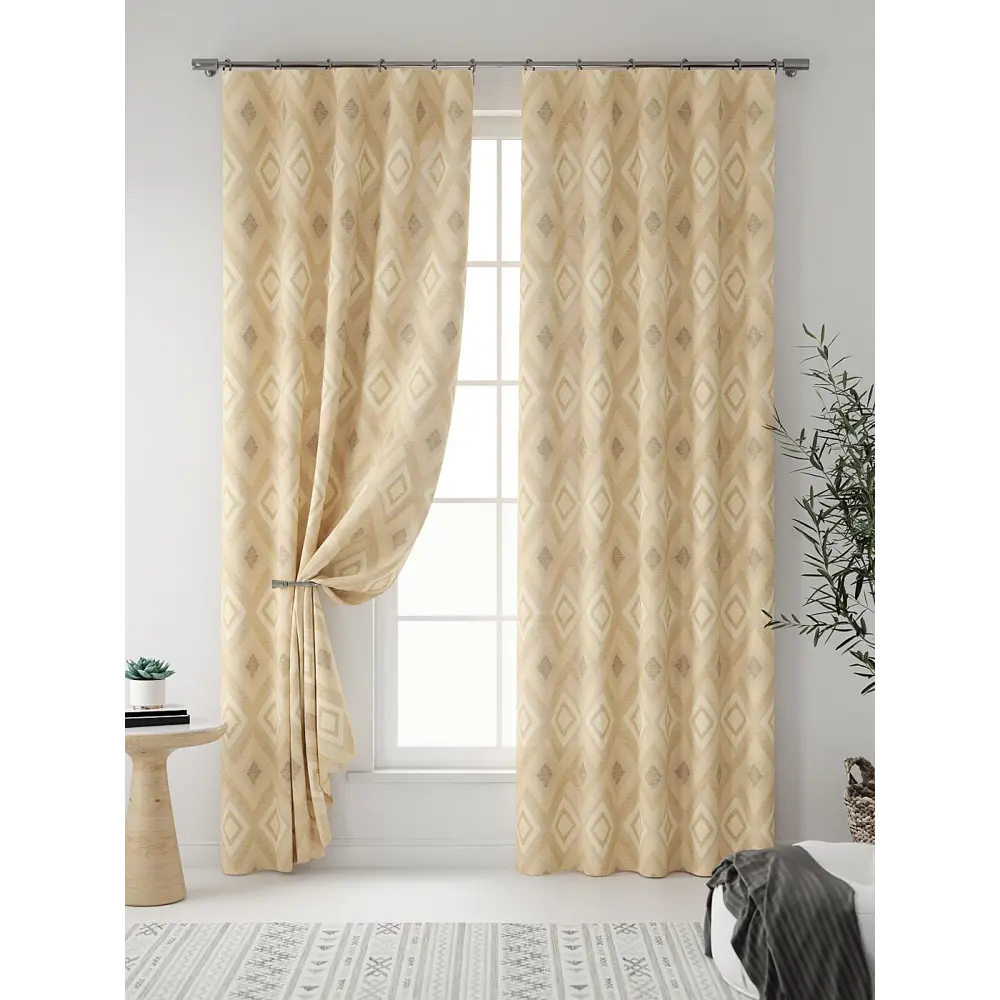 Фото Комплект штор At home Базовая коллекция AT937111 на шторной ленте 280x150 см цвет бежевый Фото Комплект штор At home Базовая коллекция AT937111 на шторной ленте 280x150 см цвет бежевый