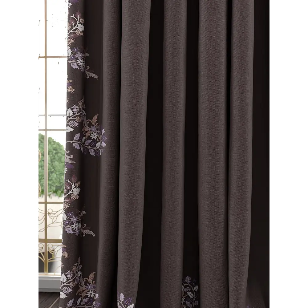 Фото 3 Комплект штор At home Базовая коллекция AT980347 на шторной ленте 280x220 см цвет коричневый Фото 3 Комплект штор At home Базовая коллекция AT980347 на шторной ленте 280x220 см цвет коричневый