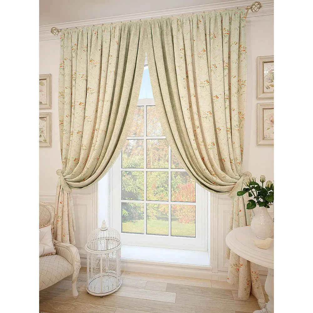 Фото 3 Комплект штор At home Базовая коллекция AT980052 на шторной ленте 280x220 см цвет бежевый Фото 3 Комплект штор At home Базовая коллекция AT980052 на шторной ленте 280x220 см цвет бежевый