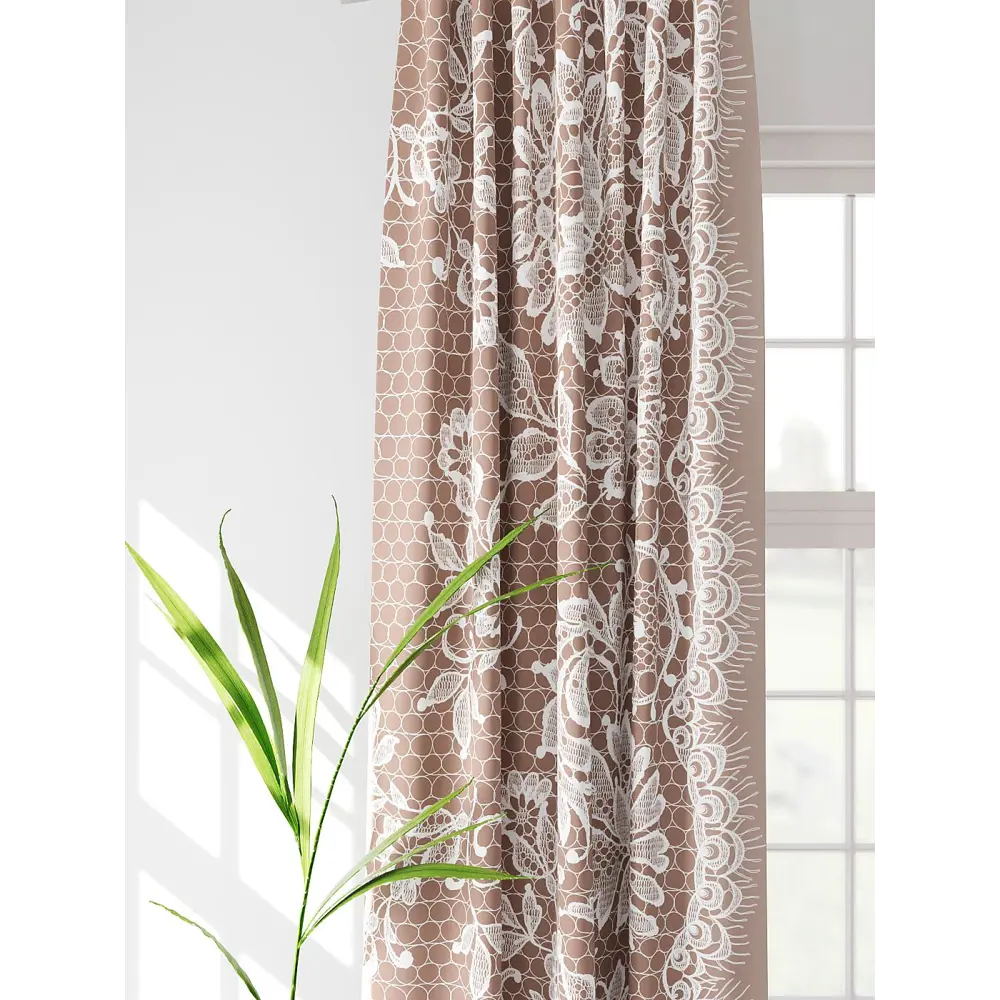 Фото 2 Комплект штор At home Базовая коллекция AT526185 на шторной ленте 260x150 см цвет коричневый Фото 2 Комплект штор At home Базовая коллекция AT526185 на шторной ленте 260x150 см цвет коричневый