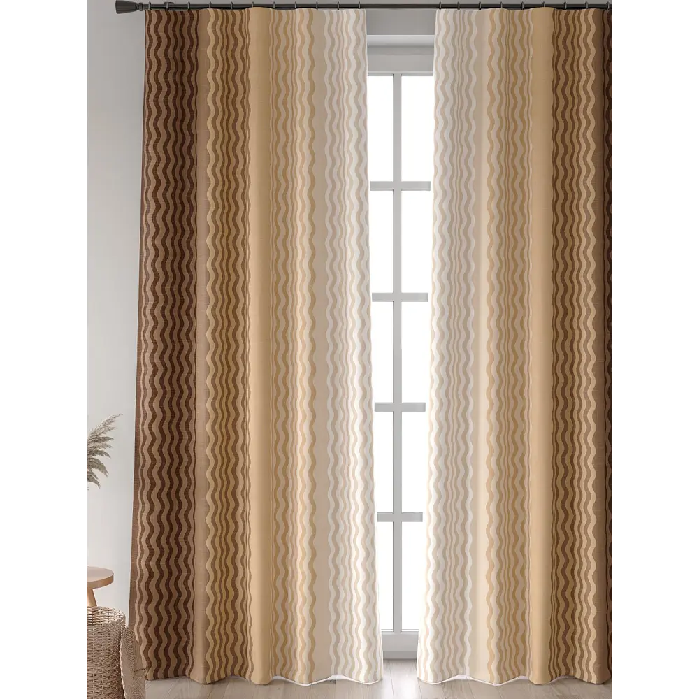 Фото 7 Комплект штор At home Базовая коллекция AT601039 на шторной ленте 250x150 см цвет бежевый Фото 7 Комплект штор At home Базовая коллекция AT601039 на шторной ленте 250x150 см цвет бежевый