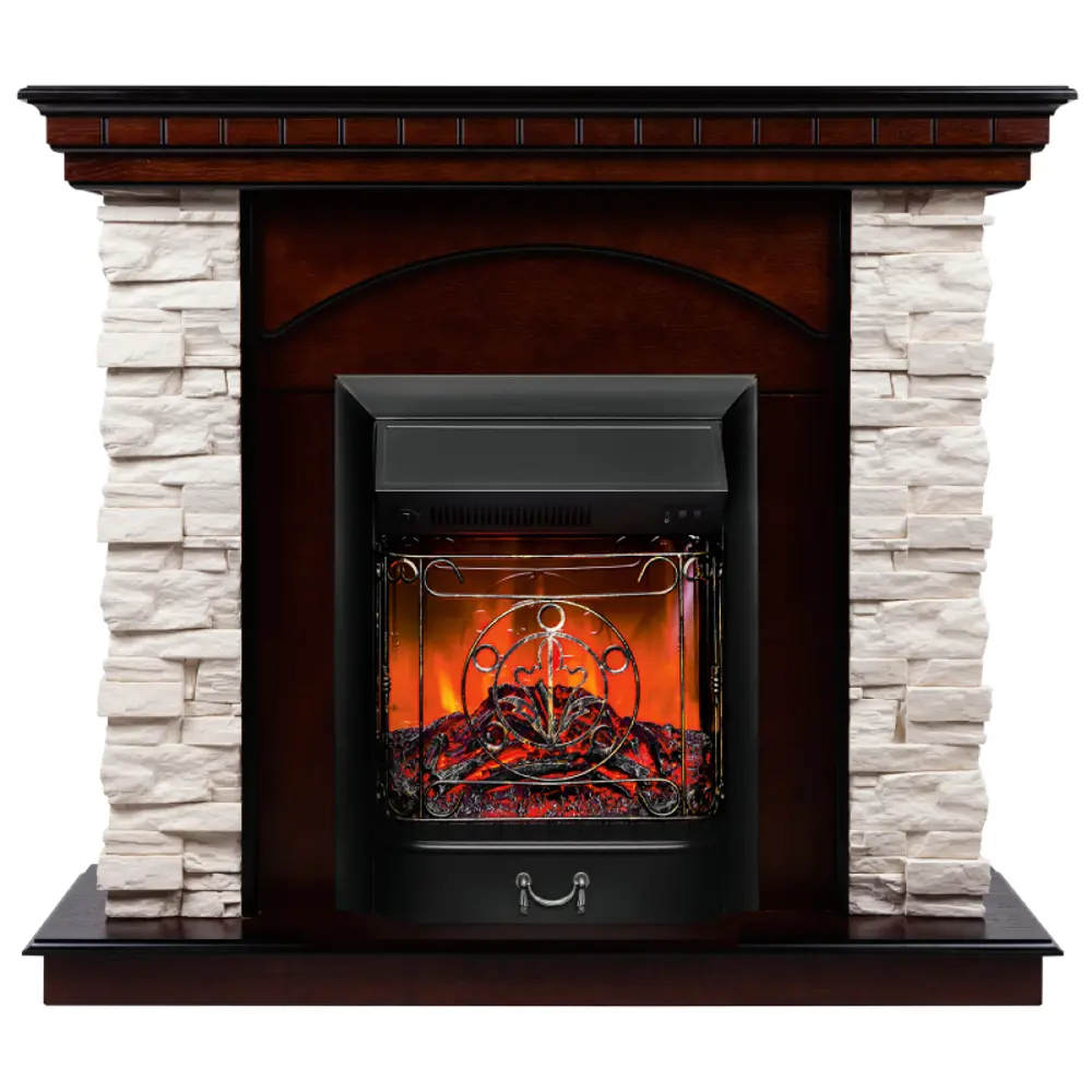 Фото Каминокомплект Realflame Elford STD/EUG/24/25'5 AO с очагом Majestic Lux BL 750Вт античный дуб