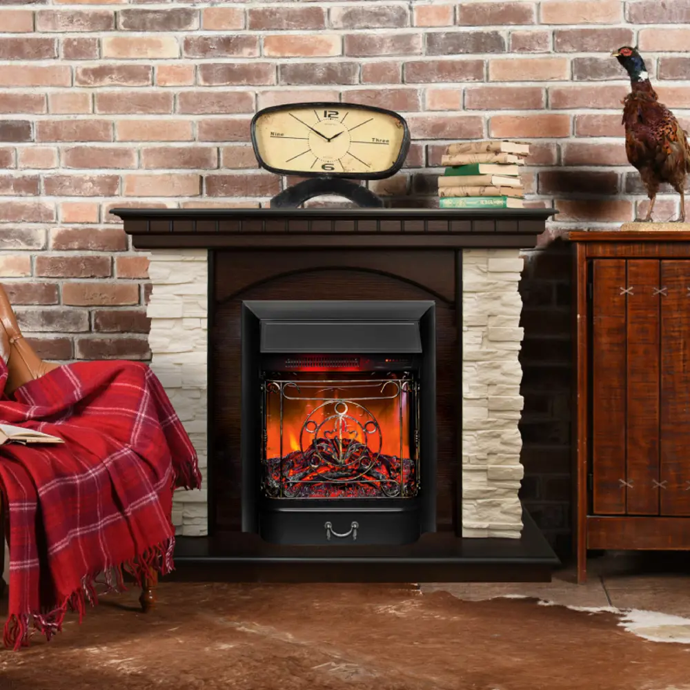 Фото 3 Каминокомплект Realflame Elford STD/EUG/24/25'5 AO с очагом Majestic Lux BL 750Вт античный дуб