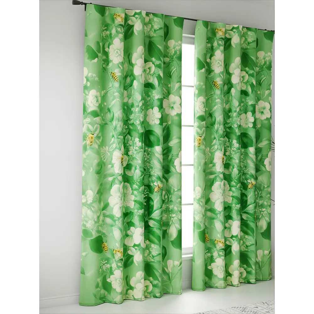 Фото 2 Комплект штор At home Базовая коллекция AT602018 на шторной ленте 240x150 см цвет зеленый Фото 2 Комплект штор At home Базовая коллекция AT602018 на шторной ленте 240x150 см цвет зеленый