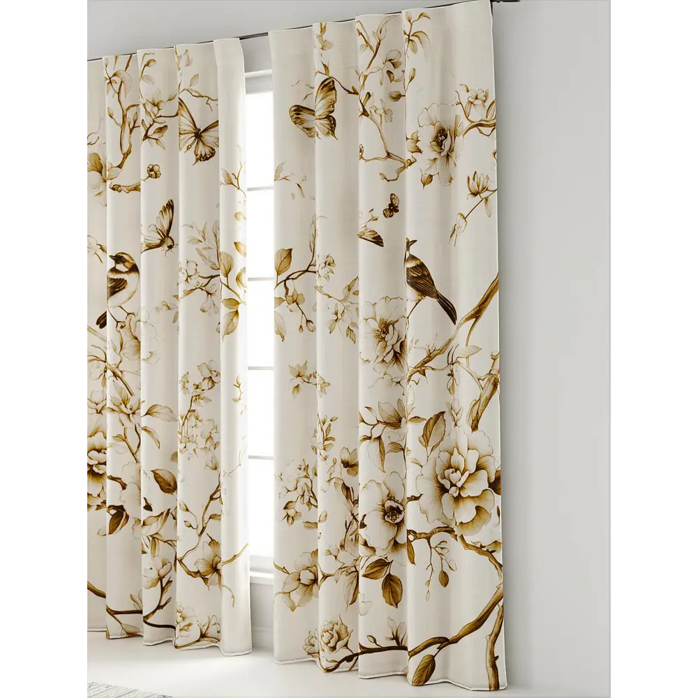 Фото 3 Комплект штор At home Базовая коллекция AT602021 на шторной ленте 240x150 см цвет бежевый