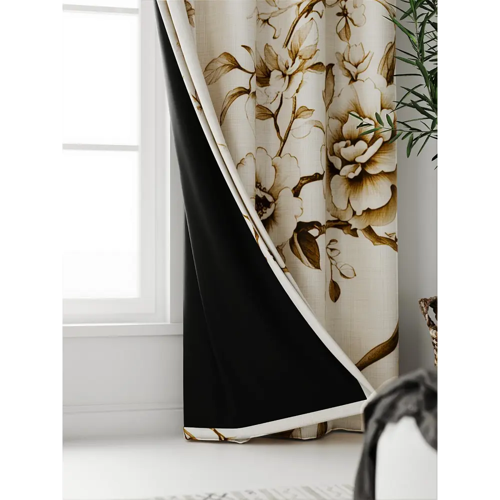 Фото 6 Комплект штор At home Базовая коллекция AT602021 на шторной ленте 240x150 см цвет бежевый