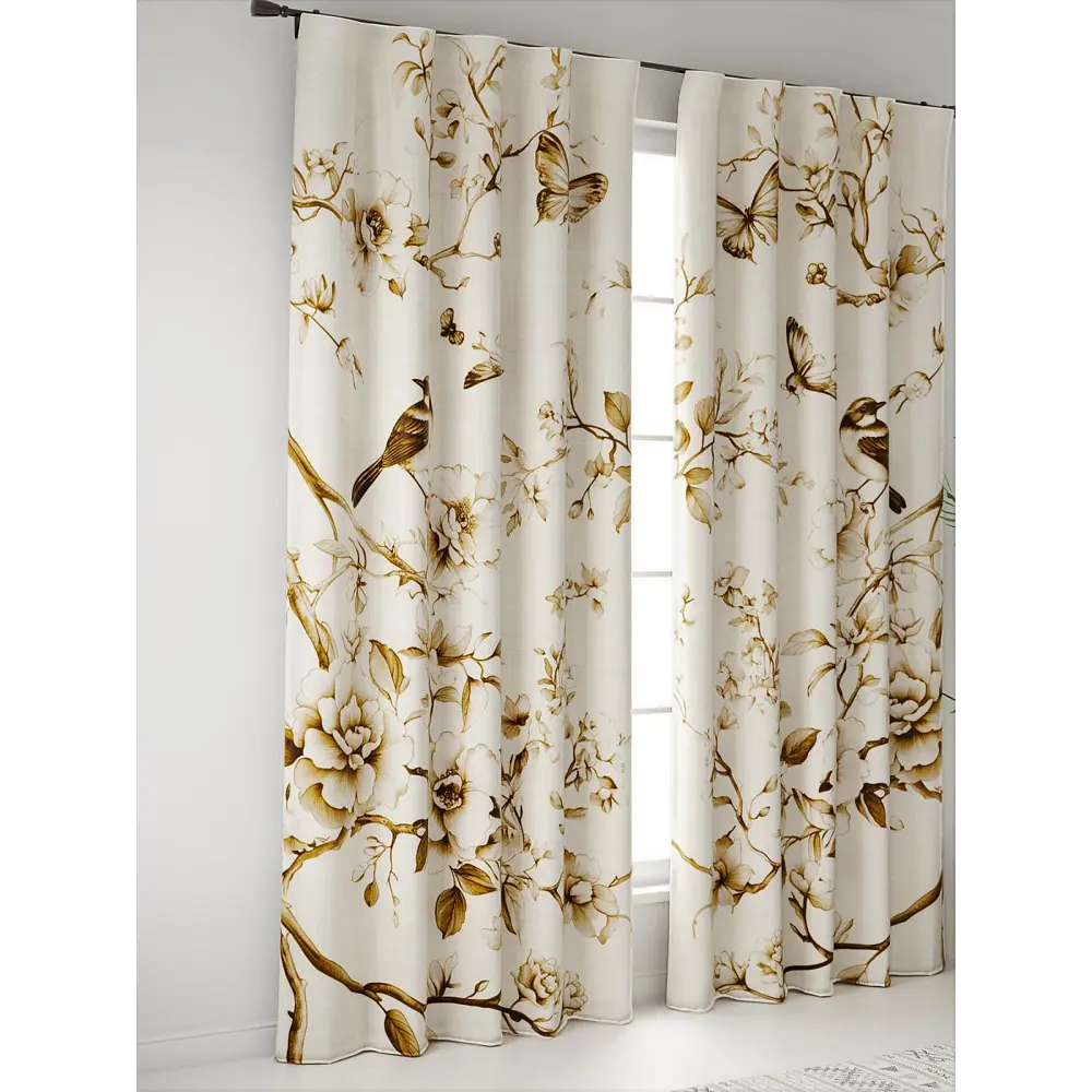 Фото 7 Комплект штор At home Базовая коллекция AT602021 на шторной ленте 240x150 см цвет бежевый