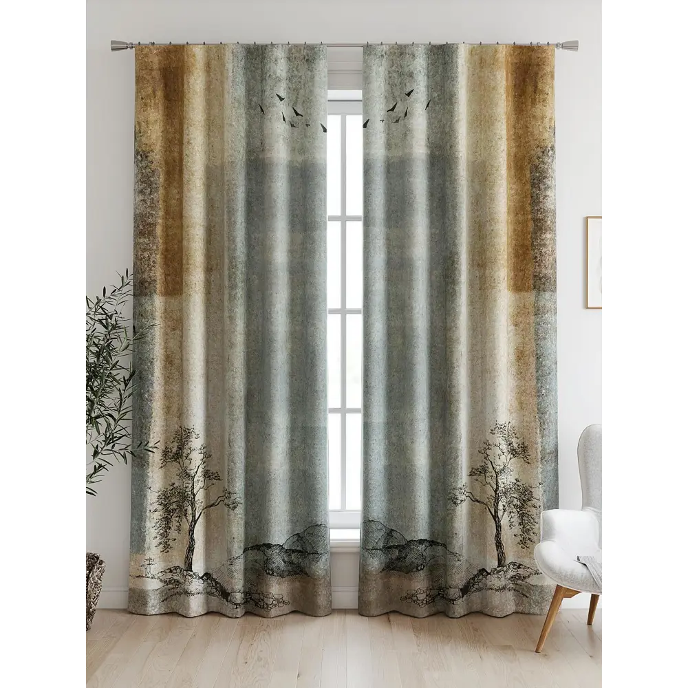 Фото Комплект штор At home Базовая коллекция AT600225 на шторной ленте 260x150 см цвет коричневый Фото Комплект штор At home Базовая коллекция AT600225 на шторной ленте 260x150 см цвет коричневый