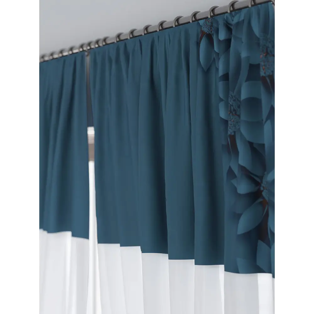 Фото Комплект штор At home Базовая коллекция AT529218 на шторной ленте 180x150 см цвет белый