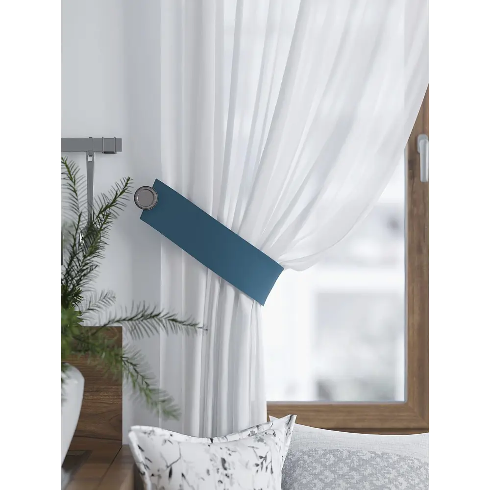 Фото 3 Комплект штор At home Базовая коллекция AT529218 на шторной ленте 180x150 см цвет белый