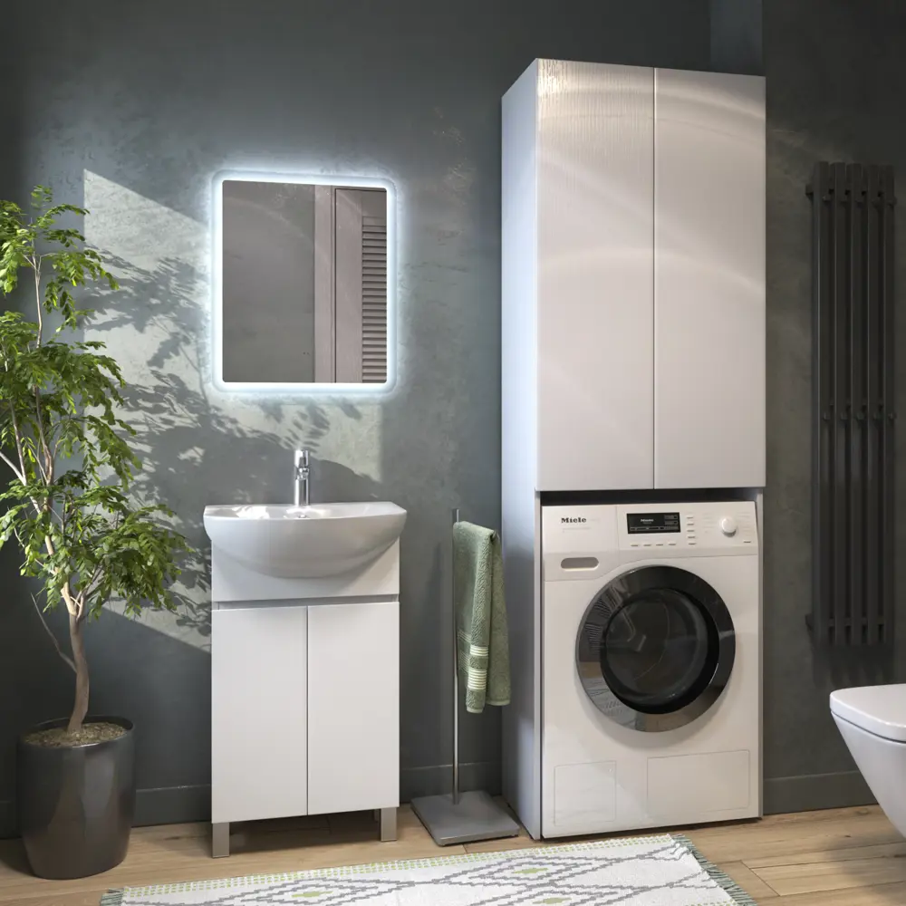 Фото 6 Тумба с раковиной напольная Vigo Wing tn.WIN.BAL.50.2D белый 50 см цвет белый