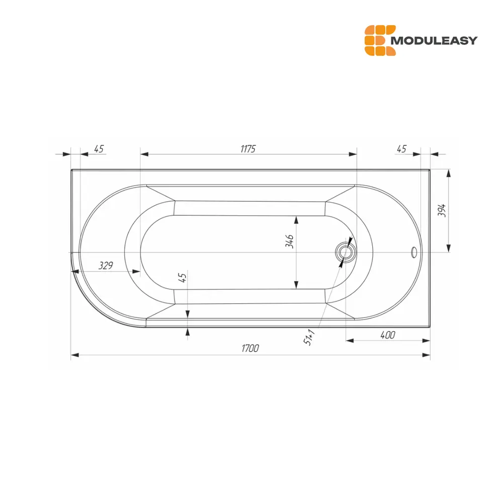 Фото 5 Прямоугольная ванна Moduleasy SAM MG 01сэм1775лкп акрил 170x75см Фото 5 Прямоугольная ванна Moduleasy SAM MG 01сэм1775лкп акрил 170x75см