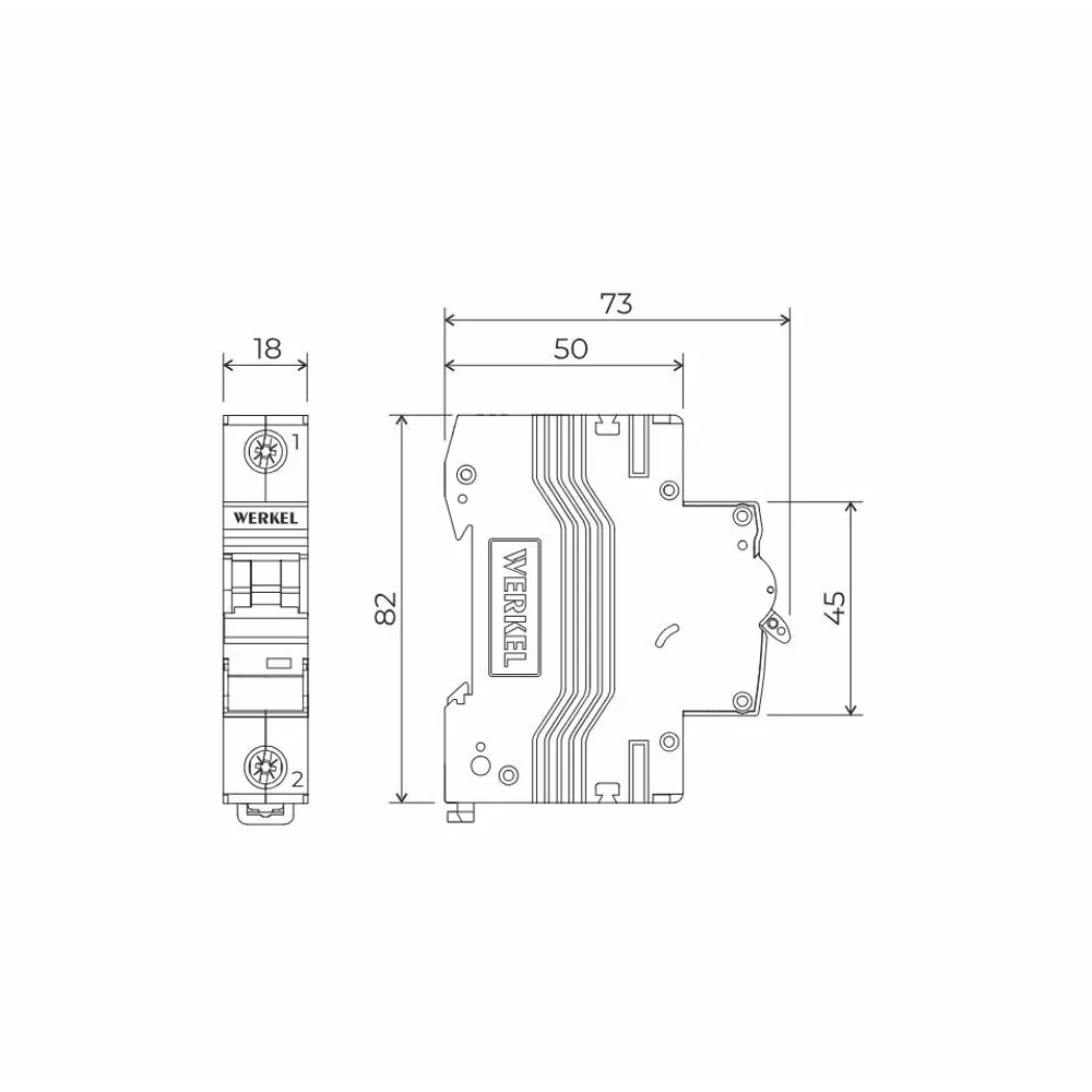 Фото 4 Автоматический выключатель Werkel W901P506 1P C50 А 6 кА a069209 2 шт.