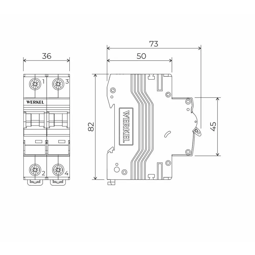 Фото 4 Автоматический выключатель Werkel W902P166 2P C16 А 6 кА a062542