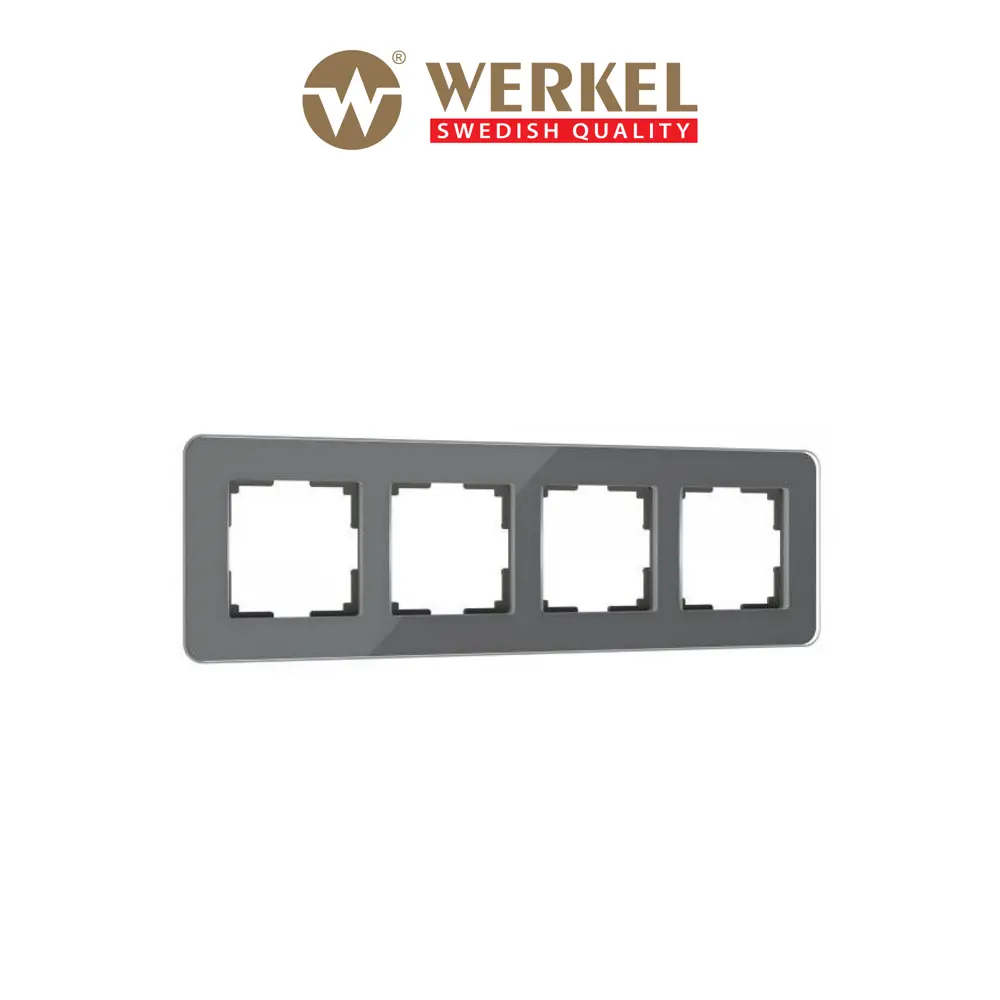 Фото Рамка для розеток и выключателей Werkel Elite 4 поста цвет графит Фото Рамка для розеток и выключателей Werkel Elite 4 поста цвет графит