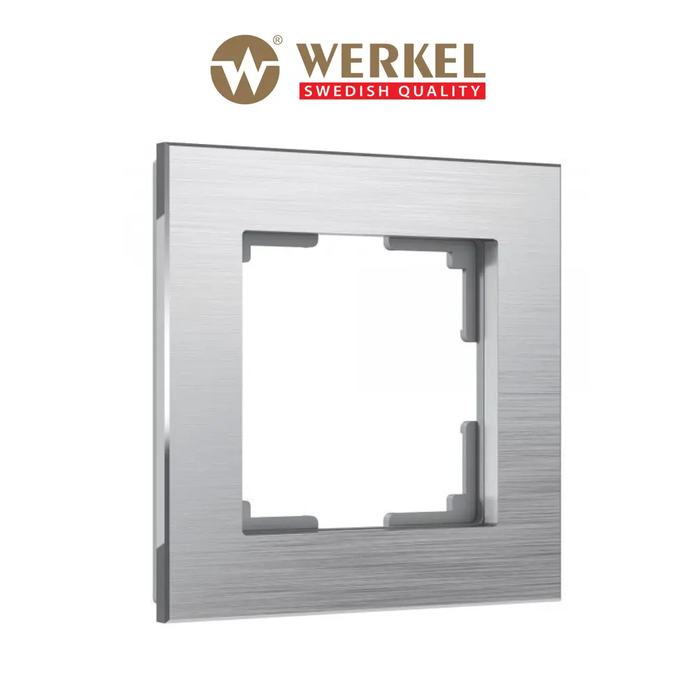 Фото Рамка для розеток и выключателей Werkel Aluminium 1 пост цвет алюминий