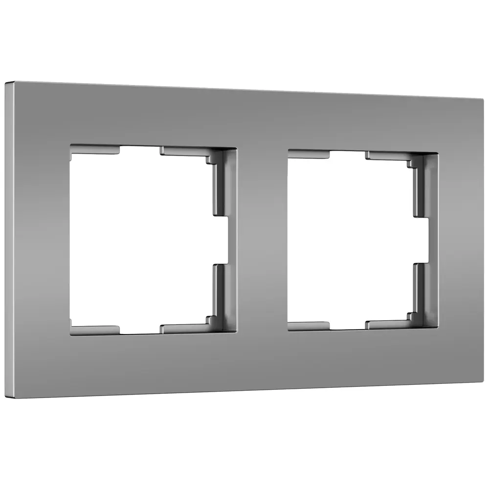 Фото 3 Рамка для розеток и выключателей Werkel Slab W0022965 2 поста цвет серебро матовый