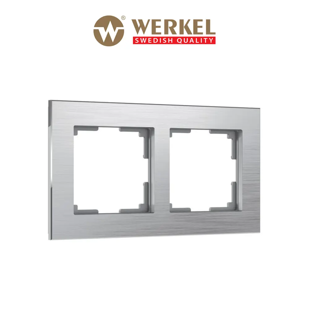 Фото Рамка для розеток и выключателей Werkel Aluminium 2 поста цвет алюминий Фото Рамка для розеток и выключателей Werkel Aluminium 2 поста цвет алюминий