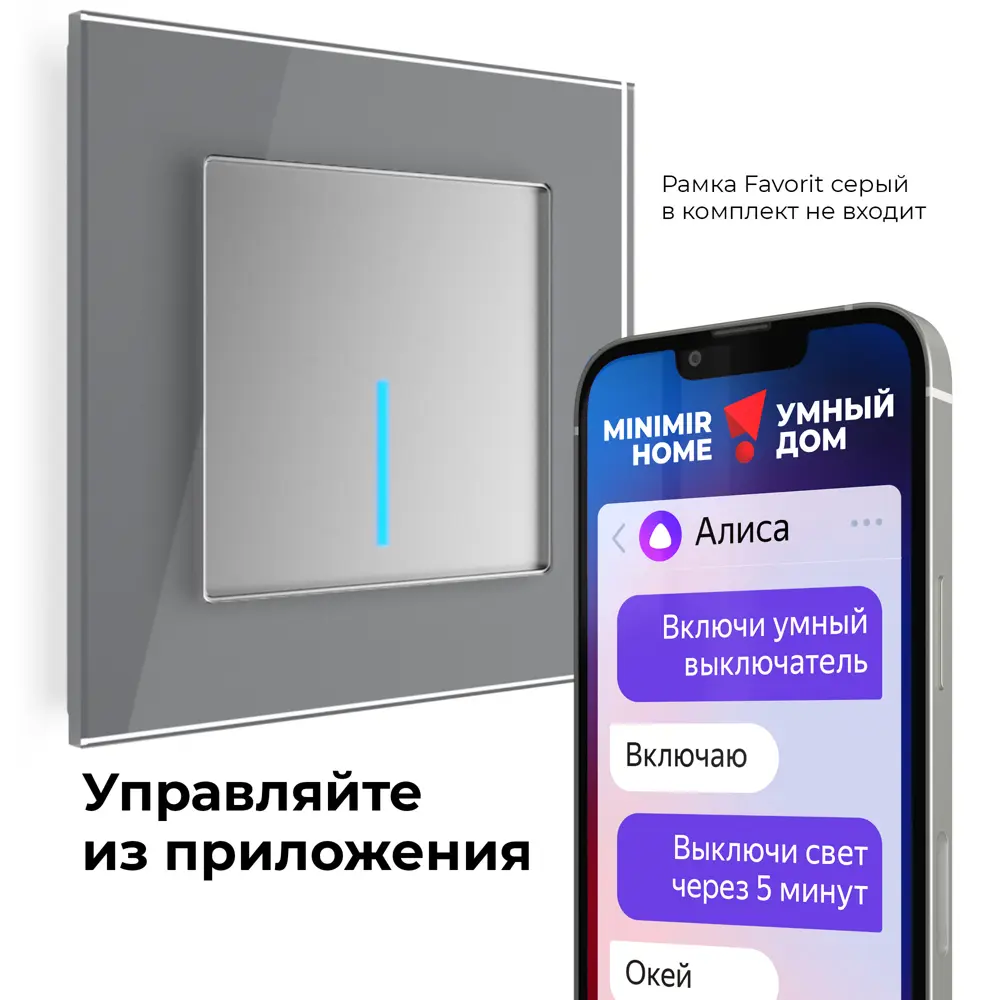 Фото 3 Выключатель сенсорный встраиваемый Werkel W4510606 Умный дом 1 клавиша цвет серебряный Фото 3 Выключатель сенсорный встраиваемый Werkel W4510606 Умный дом 1 клавиша цвет серебряный