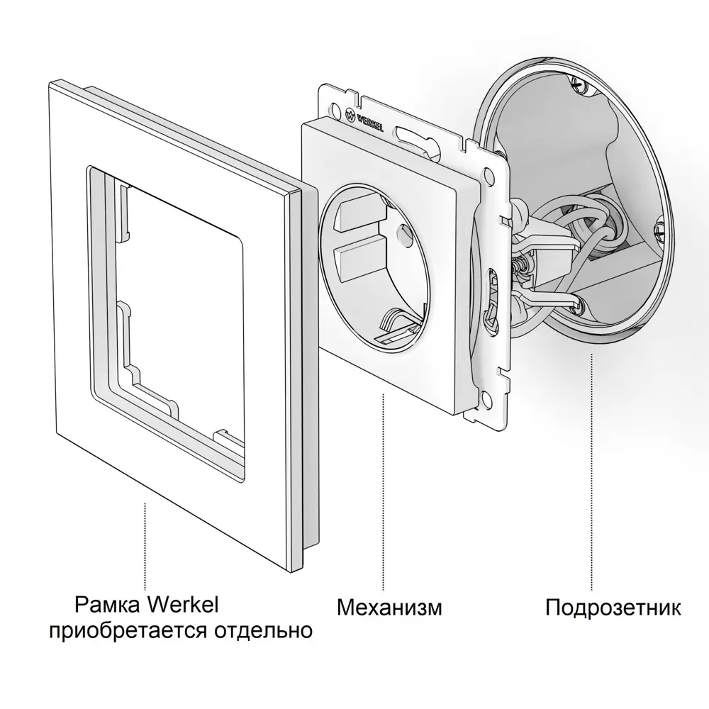 Фото 8 Розетка встраиваемая Werkel W1171064 с заземлением цвет графит матовый