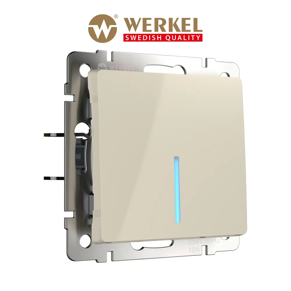 Фото 2 Выключатель встраиваемый Werkel W1110103 1 клавиша с подсветкой цвет слоновая кость Фото 2 Выключатель встраиваемый Werkel W1110103 1 клавиша с подсветкой цвет слоновая кость