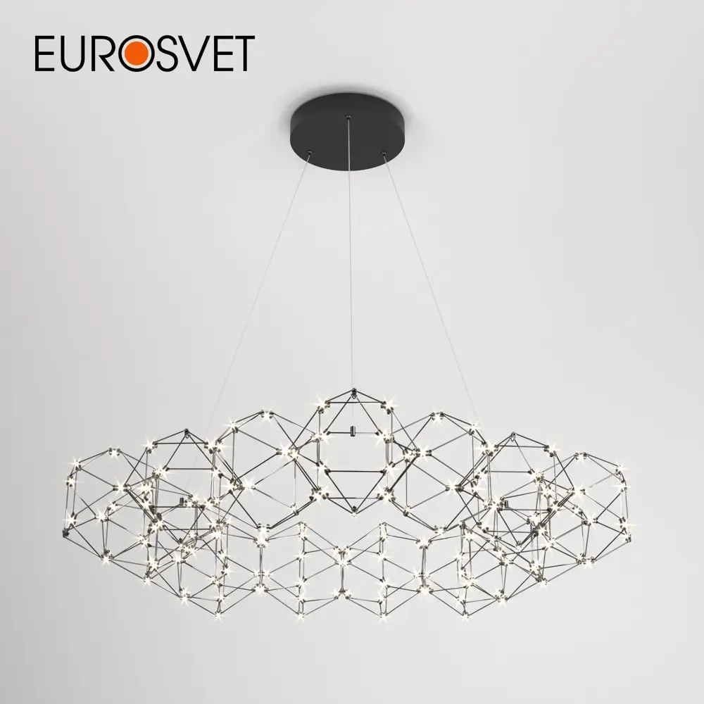 Фото Светильник подвесной светодиодный EUROSVET 90169/15 Uma 10 м² нейтральный белый свет цвет черный