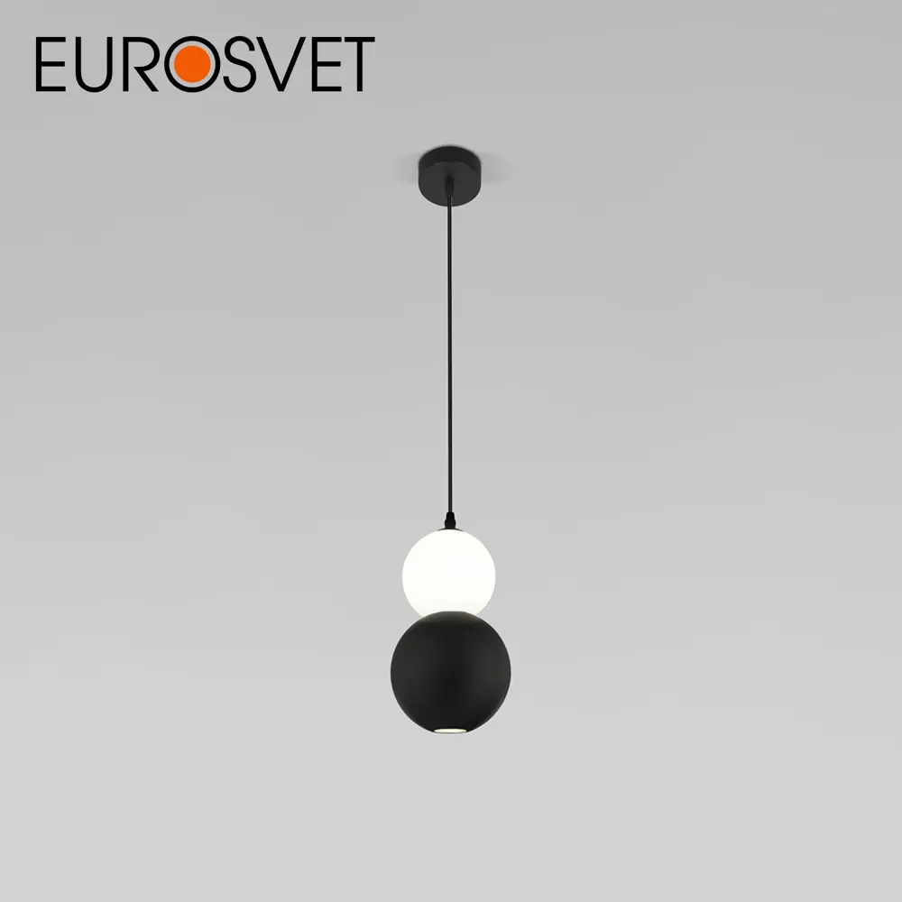 Фото 2 Светильник подвесной светодиодный EUROSVET 50251/1 LED Polar 3 м² нейтральный белый свет цвет черный/белый матовый Фото 2 Светильник подвесной светодиодный EUROSVET 50251/1 LED Polar 3 м² нейтральный белый свет цвет черный/белый матовый