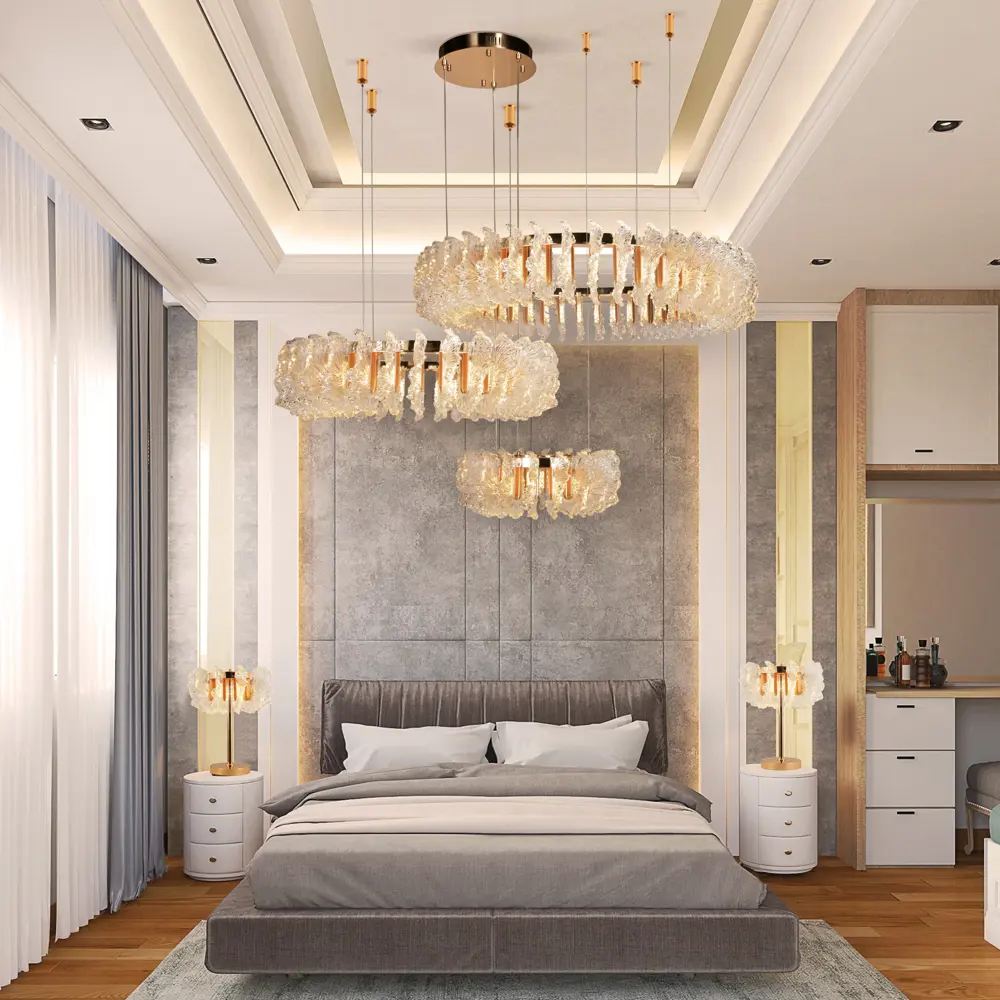 Фото 6 Люстра подвесная светодиодная хрустальная Bogate's 90374/3 23 м² нейтральный белый свет цвет жёлтый/золотой