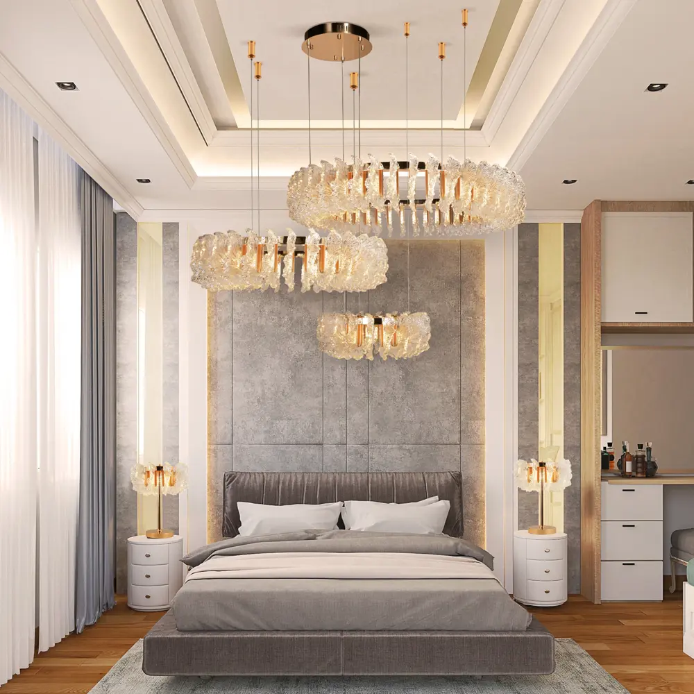 Фото 5 Люстра подвесная светодиодная хрустальная Bogate's 90374/3 23 м² нейтральный белый свет цвет жёлтый/золотой