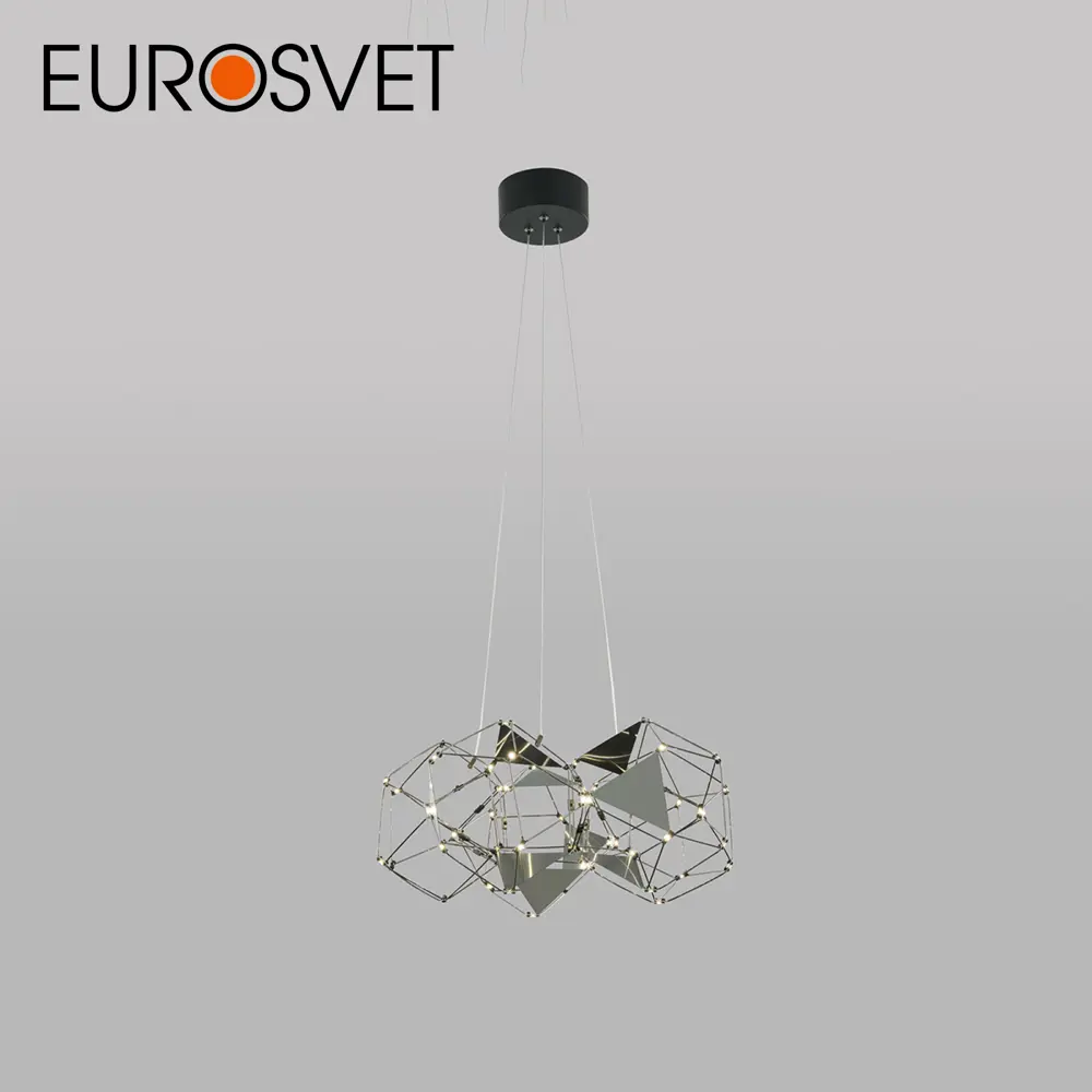 Фото 2 Светильник подвесной светодиодный Eurosvet 90369/5 5 м² нейтральный белый свет цвет черный Фото 2 Светильник подвесной светодиодный Eurosvet 90369/5 5 м² нейтральный белый свет цвет черный