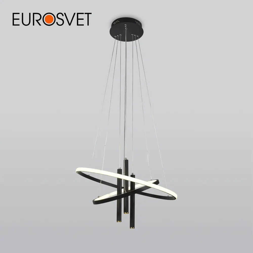 Фото Светильник подвесной светодиодный Eurosvet 90270/3 черный 7 м² нейтральный белый свет цвет черный Фото Светильник подвесной светодиодный Eurosvet 90270/3 черный 7 м² нейтральный белый свет цвет черный