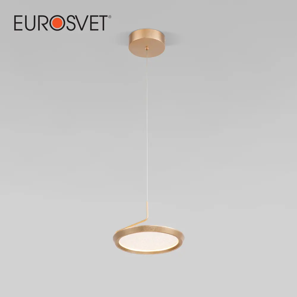 Фото Люстра подвесная светодиодная Eurosvet Crespella A069292 2 м² желтый свет цвет золото Фото Люстра подвесная светодиодная Eurosvet Crespella A069292 2 м² желтый свет цвет золото