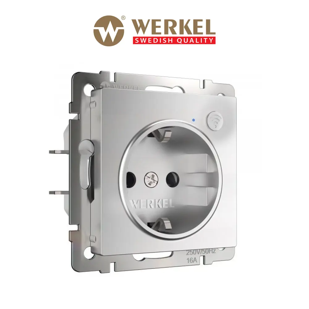 Фото 2 Розетка Wi-Fi Werkel W1171606 цвет серебряный Фото 2 Розетка Wi-Fi Werkel W1171606 цвет серебряный