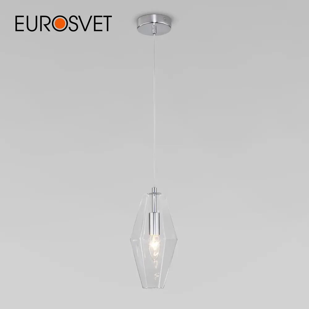 Фото Светильник подвесной EUROSVET a058956 1 лампа 2 м² цвет хром Фото Светильник подвесной EUROSVET a058956 1 лампа 2 м² цвет хром