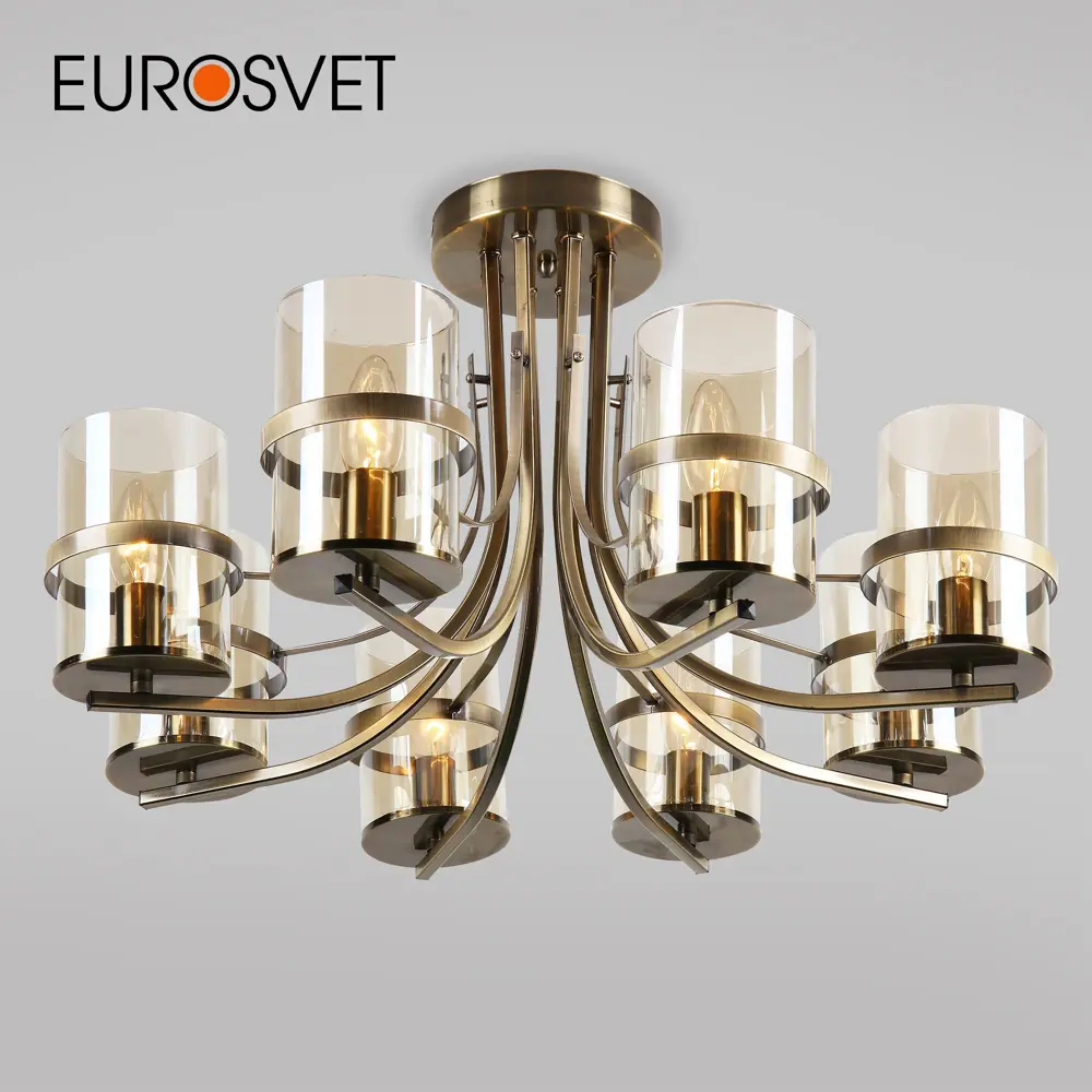 Фото Потолочная люстра EUROSVET 60085/8 античная бронза Фото Потолочная люстра EUROSVET 60085/8 античная бронза