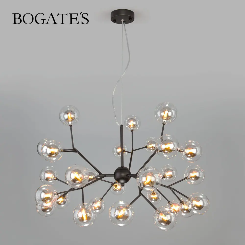 Фото Люстра подвесная BOGATE'S 27 ламп 18 м² цвет черный Фото Люстра подвесная BOGATE'S 27 ламп 18 м² цвет черный