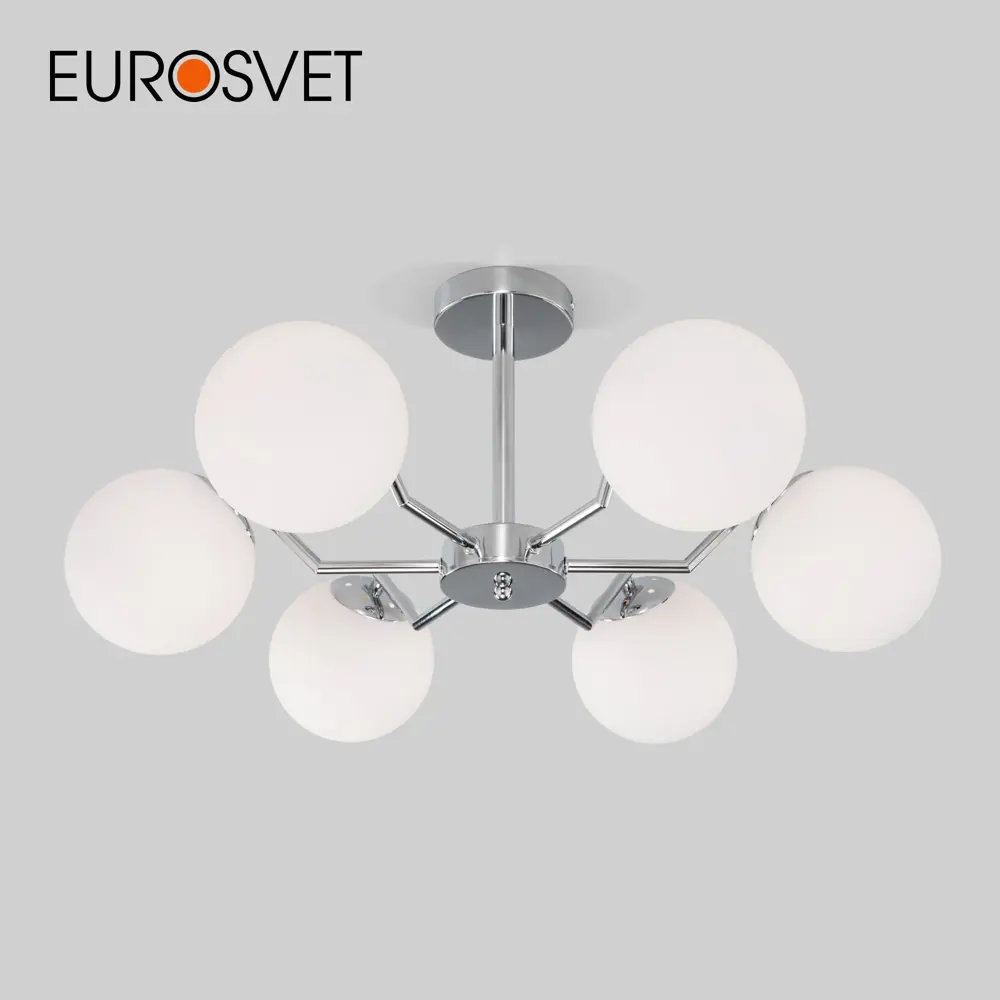 Фото Потолочная люстра EUROSVET 70154/6 хром Фото Потолочная люстра EUROSVET 70154/6 хром