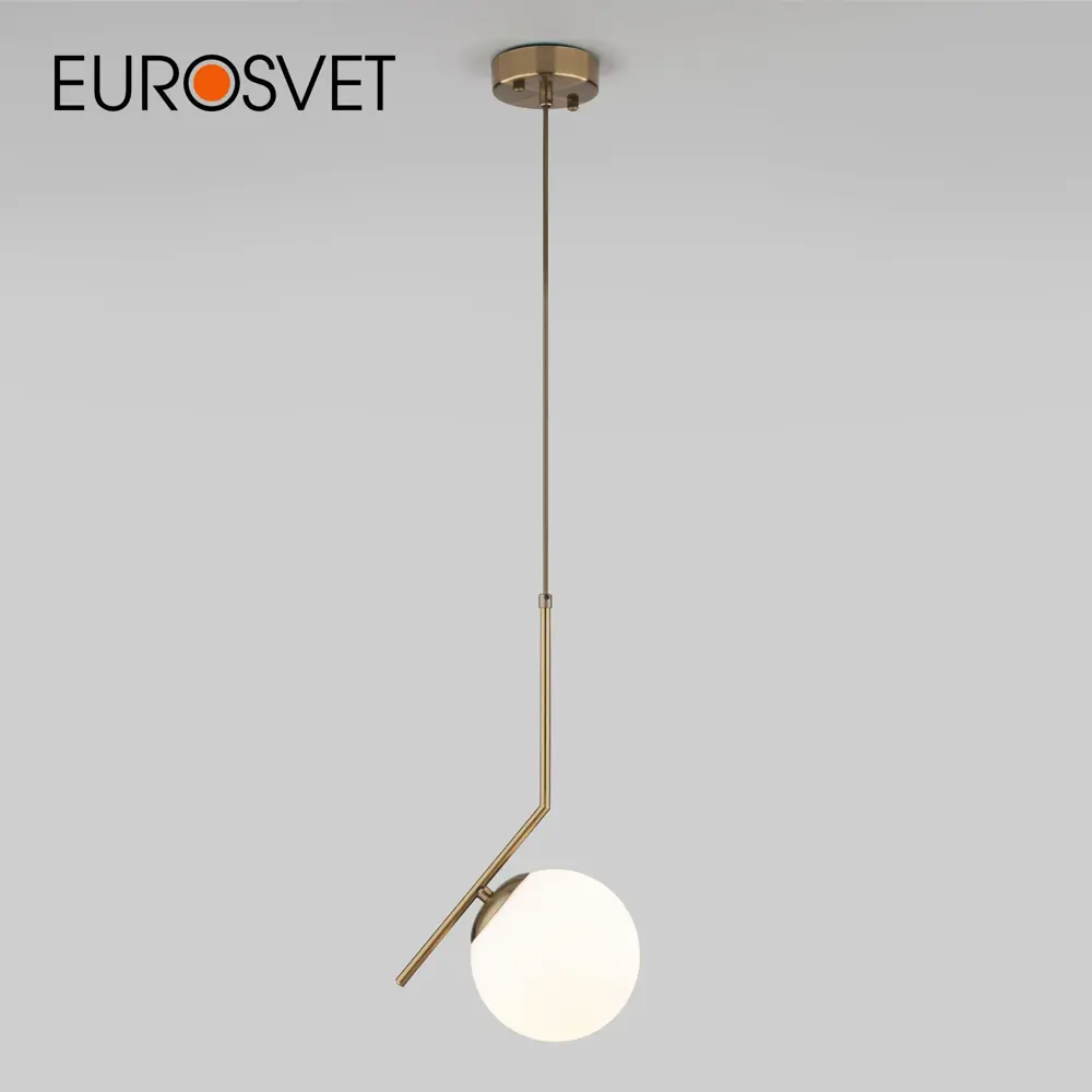 Фото Светильник подвесной Eurosvet 50152/1 00000086025 1 лампа 4 м² цвет белый, латунь