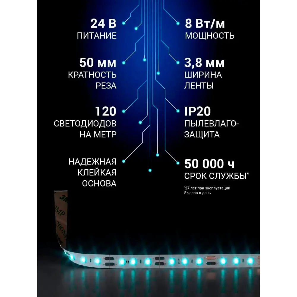 Фото 4 Лента светодиодная Elektrostandard 2116 24V 120Led 8W IP20 SMD 2117 120диод/8 Вт/м 24 В IP20 5 м нейтральный белый свет Фото 4 Лента светодиодная Elektrostandard 2116 24V 120Led 8W IP20 SMD 2117 120диод/8 Вт/м 24 В IP20 5 м нейтральный белый свет