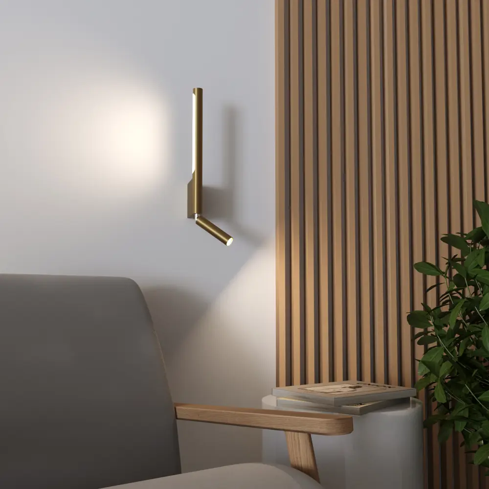Фото 5 Настенный светильник светодиодный Elektrostandard Sarca 40111/led нейтральный белый свет цвет латунь