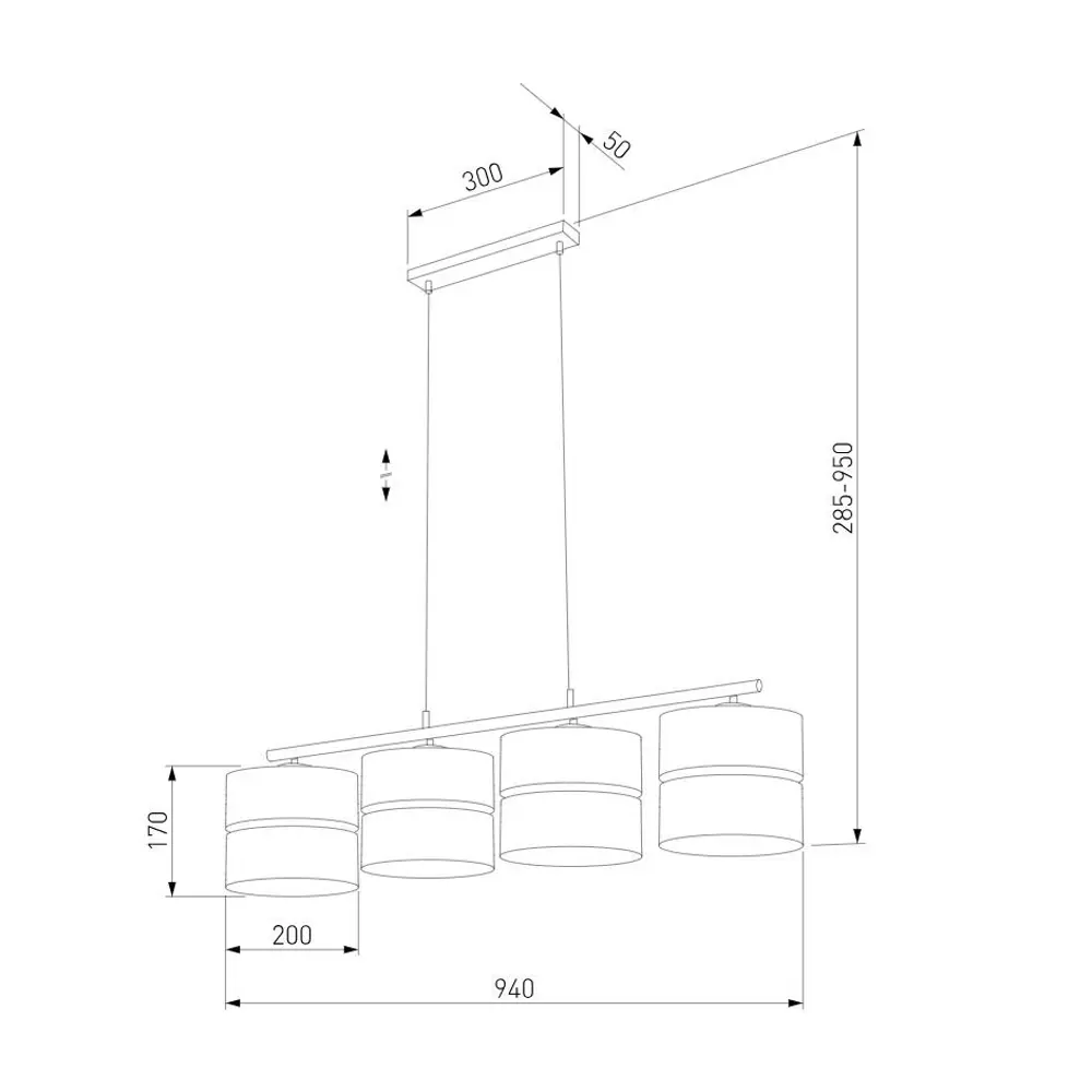 Фото 2 Светильник подвесной TK LIGHTING a062975 Hilton 4 лампы 16 м² цвет белый/золото