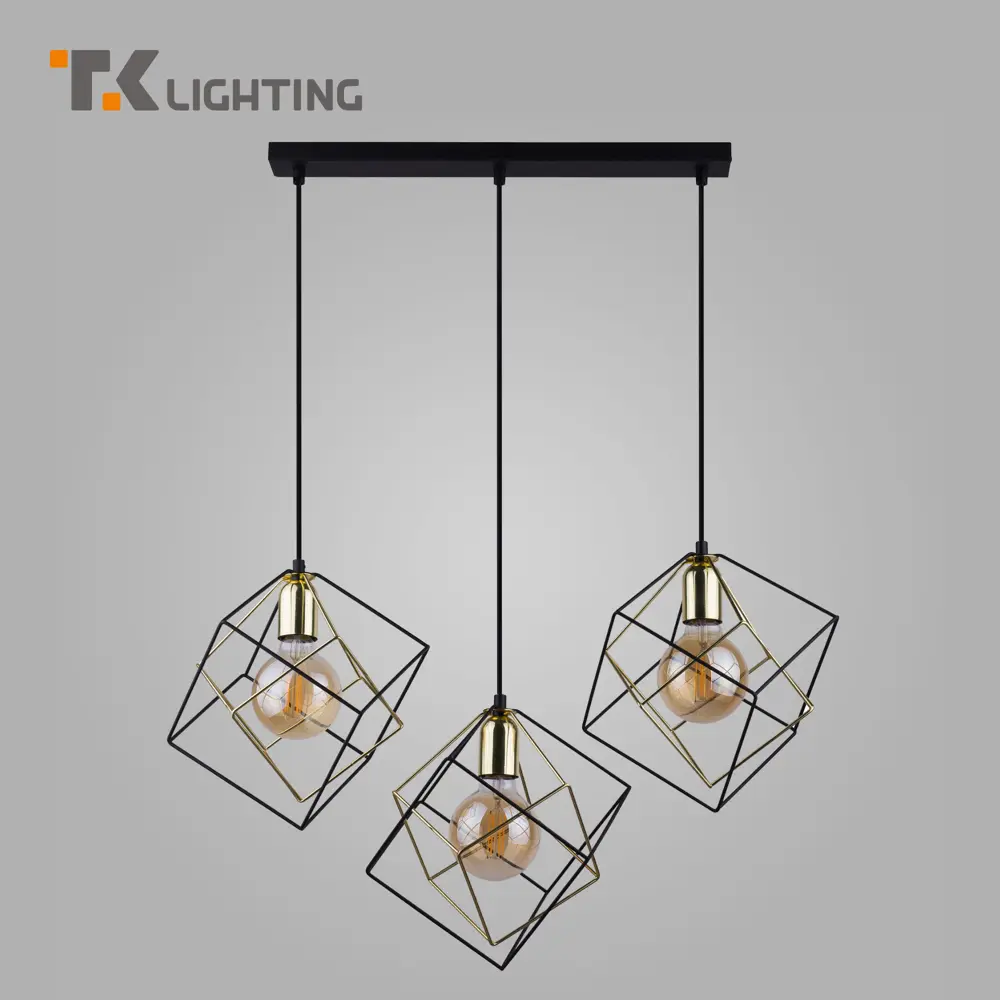Фото Светильник подвесной в стиле лофт TK LIGHTING 190 Alambre 3 лампы 12 м² цвет черный Фото Светильник подвесной в стиле лофт TK LIGHTING 190 Alambre 3 лампы 12 м² цвет черный