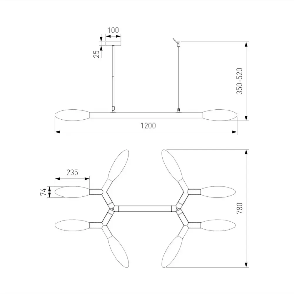 Фото 3 Светильник подвесной Eurosvet Covalent A069156 8 ламп 10 м² цвет белый/черный Фото 3 Светильник подвесной Eurosvet Covalent A069156 8 ламп 10 м² цвет белый/черный